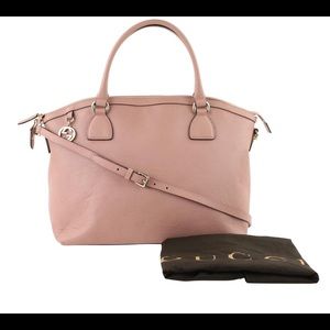 SOLD! NEW GUCCI GG CHARM PINK LEATHER LARGE TOTE